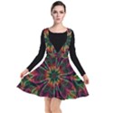 Multicolored Flower Mandala Wallpaper Kaleidoscope Pattern Plunge Pinafore Dress View1