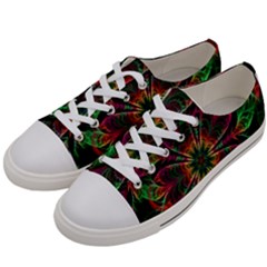 Multicolored Flower Mandala Wallpaper Kaleidoscope Pattern Women s Low Top Canvas Sneakers by 99art