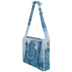 Architecture Blue Drawing Engineering City Modern Building Exterior Cross Body Office Bag by 99art