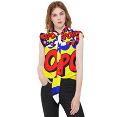 Kapow-comic-comic-book-fight Frill Detail Shirt by 99art