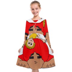 Comic-characters-grandfather Kids  Midi Sailor Dress by 99art