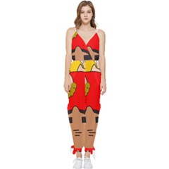 Comic-characters-grandfather Sleeveless Tie Ankle Chiffon Jumpsuit by 99art