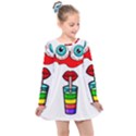 Animation-eyes-cartoon-cute-comic Kids  Long Sleeve Dress View1