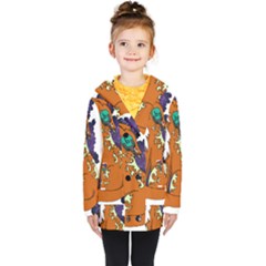 Fuchs-comic-music-wild-animal-cute Kids  Double Breasted Button Coat by 99art