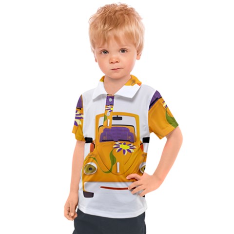 Car-transportation-cartoon-comic Kids  Polo Tee by 99art