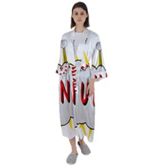 Comic-noise-paleness-explosion Maxi Satin Kimono by 99art