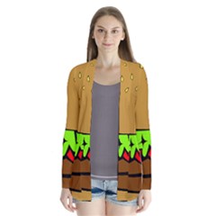 Hamburger-cheeseburger-fast-food Drape Collar Cardigan by 99art