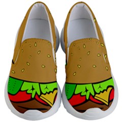 Hamburger-cheeseburger-fast-food Kids Lightweight Slip Ons by 99art