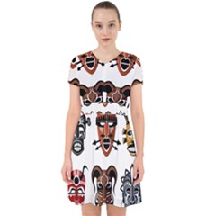 Tribal-masks-african-culture-set Adorable In Chiffon Dress by 99art