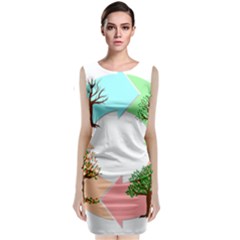 Seasons-of-the-year-year-tree Sleeveless Velvet Midi Dress by 99art