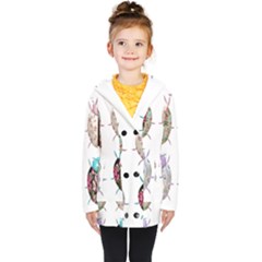 Ladybug-flower-pattern-shabby-chic Kids  Double Breasted Button Coat by 99art