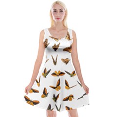 Butterfly Butterflies Insect Swarm Reversible Velvet Sleeveless Dress by 99art