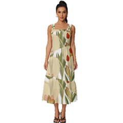 Nature-flower-leaf-plant-isolated Square Neckline Tiered Midi Dress by 99art