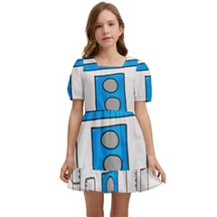 Technology-clip-art-r2d2 Kids  Short Sleeve Dolly Dress by 99art