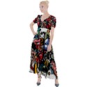 Mural Graffiti Paint Button Up Short Sleeve Maxi Dress View1