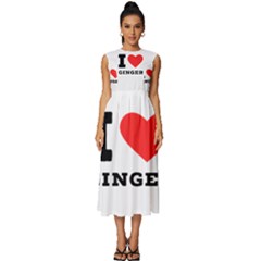 I Love Ginger Sleeveless Round Neck Midi Dress by ilovewhateva