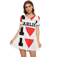 I Love Garlic Tiered Short Sleeve Babydoll Dress by ilovewhateva