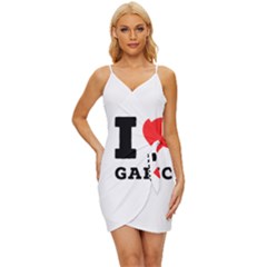 I Love Garlic Wrap Tie Front Dress by ilovewhateva