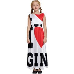 I Love Gin Kids  Satin Sleeveless Maxi Dress by ilovewhateva