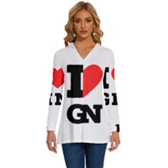 I Love Gin Long Sleeve Drawstring Hooded Top by ilovewhateva