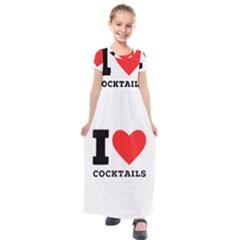 I Love Cocktails  Kids  Short Sleeve Maxi Dress by ilovewhateva