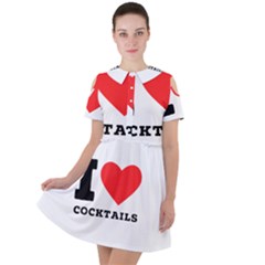 I Love Cocktails  Short Sleeve Shoulder Cut Out Dress  by ilovewhateva