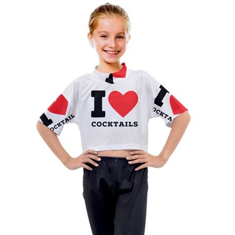 I Love Cocktails  Kids Mock Neck Tee by ilovewhateva