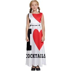 I Love Cocktails  Kids  Satin Sleeveless Maxi Dress by ilovewhateva