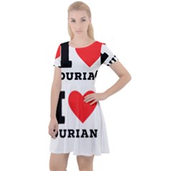 I Love Durian Cap Sleeve Velour Dress  by ilovewhateva