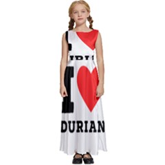 I Love Durian Kids  Satin Sleeveless Maxi Dress by ilovewhateva