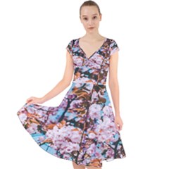 Nature Beautiful Rainbow Cap Sleeve Front Wrap Midi Dress by artworkshop