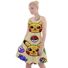 Pikachu Knee Length Skater Dress by artworkshop