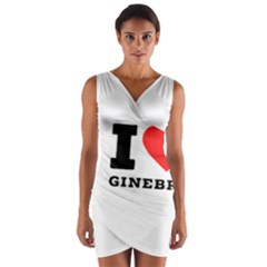 I Love Ginebra Wrap Front Bodycon Dress by ilovewhateva