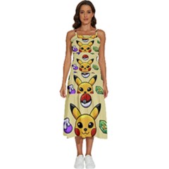 Pikachu Sleeveless Shoulder Straps Boho Dress by artworkshop