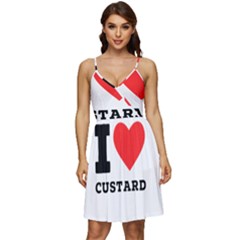 I Love Custard V-neck Pocket Summer Dress  by ilovewhateva