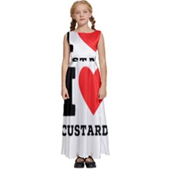 I Love Custard Kids  Satin Sleeveless Maxi Dress by ilovewhateva