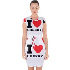 I Love Cherry Capsleeve Drawstring Dress  by ilovewhateva