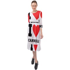 I Love Cannoli  Ruffle End Midi Chiffon Dress by ilovewhateva