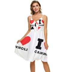 I Love Cannoli  Sleeveless Tie Front Chiffon Dress by ilovewhateva