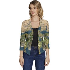 Map Illustration Gta Women s Casual 3/4 Sleeve Spring Jacket by B30l