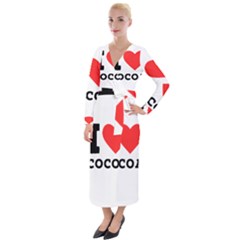I Love Cocoa Velvet Maxi Wrap Dress by ilovewhateva