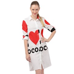 I Love Cocoa Long Sleeve Mini Shirt Dress by ilovewhateva