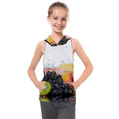 Variety Of Fruit Water Berry Food Splash Kiwi Grape Kids  Sleeveless Hoodie by B30l