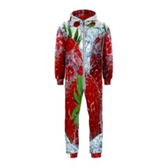 Red Strawberries Water Squirt Strawberry Fresh Splash Drops Hooded Jumpsuit (kids) by B30l