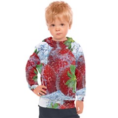 Red Strawberries Water Squirt Strawberry Fresh Splash Drops Kids  Hooded Pullover by B30l