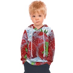 Red Strawberries Water Squirt Strawberry Fresh Splash Drops Kids  Overhead Hoodie by B30l