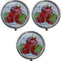 Red Strawberries Water Squirt Strawberry Fresh Splash Drops Mini Round Pill Box (Pack of 3) View1