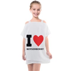 I Love Boysenberry  Kids  One Piece Chiffon Dress by ilovewhateva