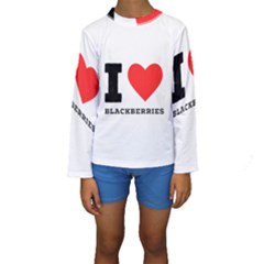 I Love Blackberries  Kids  Long Sleeve Swimwear by ilovewhateva