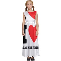 I Love Blackberries  Kids  Satin Sleeveless Maxi Dress by ilovewhateva